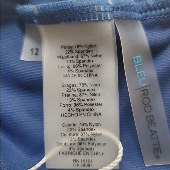 🌴 BLEU ROD BEATTIE  🌴 NEW! High Waist Shirred Bikini Bottom - [Size 12, Blue] - Picture 8 of 9